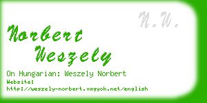 norbert weszely business card